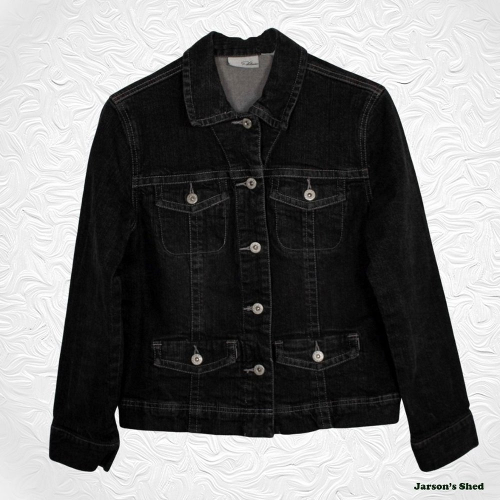 Chico's Platinum- Women's Size 0 Black Jean Jacket